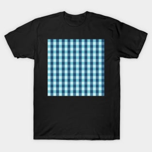 Vintage Plaid Cobalt and Sky Blue T-Shirt